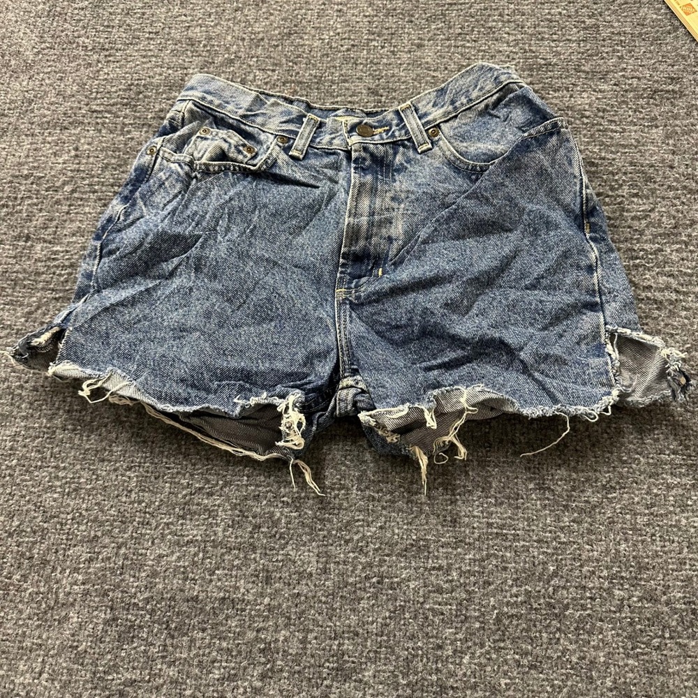 L.A.Z. Authentic Shorts Womens Size 8 Blue Acid Wash Denim High Waisted Cutoff